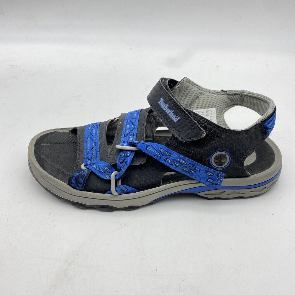 Timberland Mens‎ Sandals 7 Black Blue Y2K Adjustable Hiking Outdoor Gorpcore